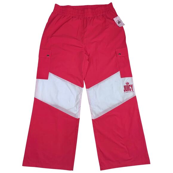 NWT Juicy Couture Windbreaker Pants Womens XXL Cargo Wide Leg Active Athleisure - Picture 1 of 14